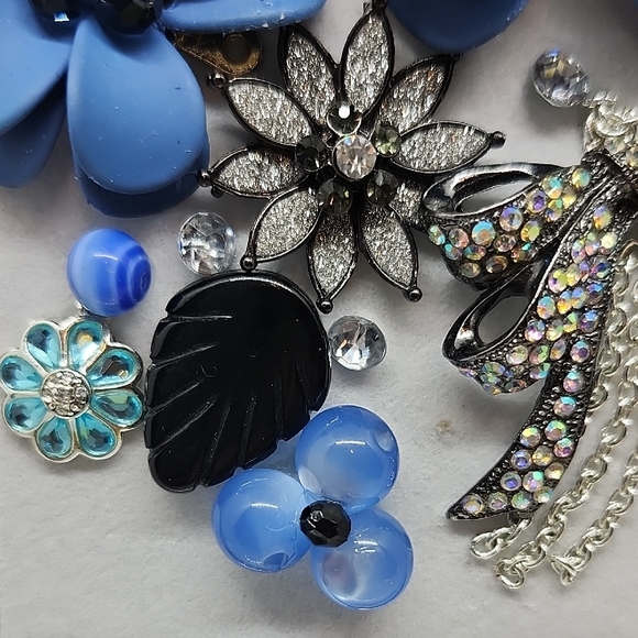 Blue Floral Stained Glass Frame Jewerly Art Picture - Picture 8 of 9